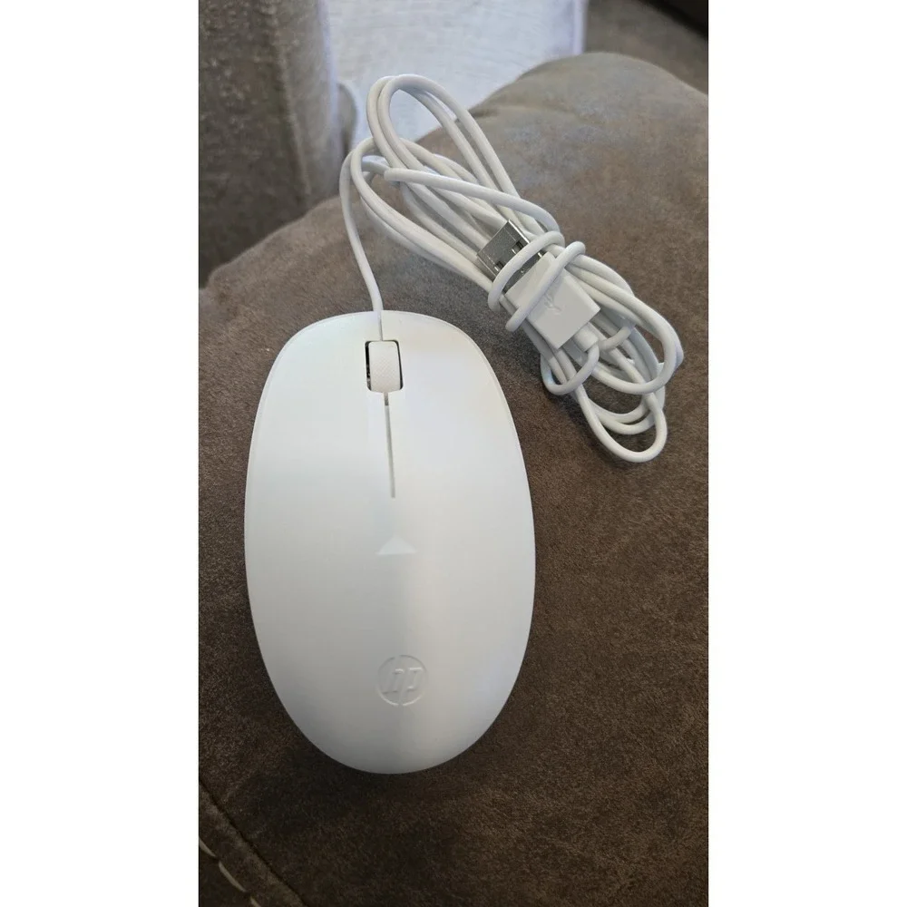 HP 125 Wired USB Optical Mouse White P13184-001 New Open Box Never Used